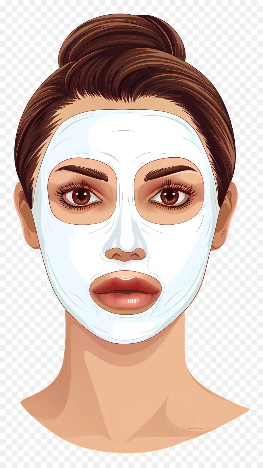 Hermosa Mujer，Mujer Con Mascarilla Facial Blanca PNG