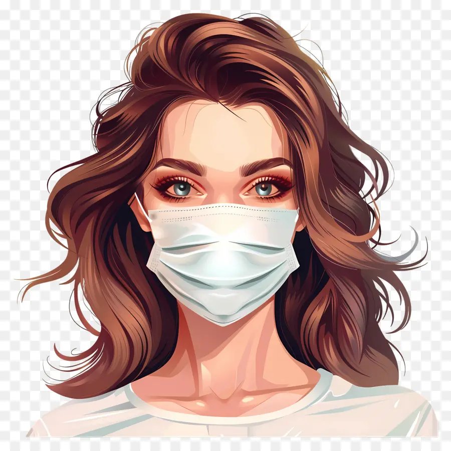 Hermosa Mujer，Mujer Con Mascarilla PNG