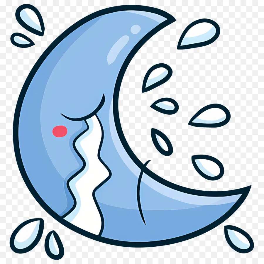 Luna De Dibujos Animados，Luna Llorando PNG