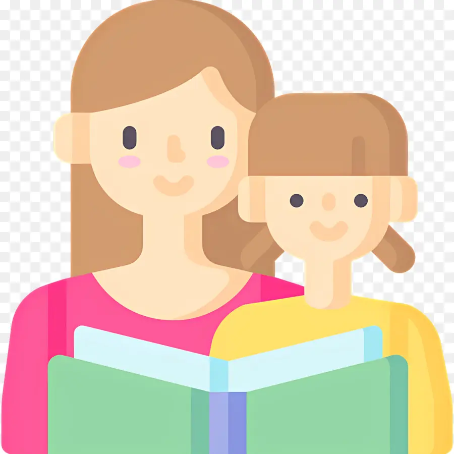 Madre E Hija，Madre E Hijo Leyendo PNG