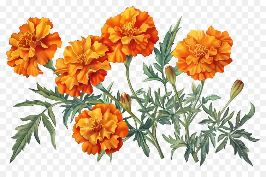 Flores De Caléndula，Caléndulas Naranjas PNG