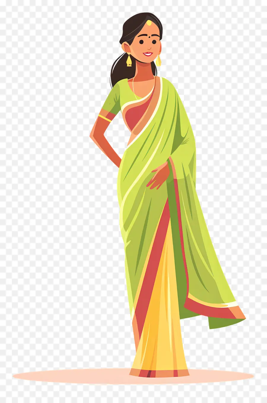 Sari Indio，Mujer En Sari PNG