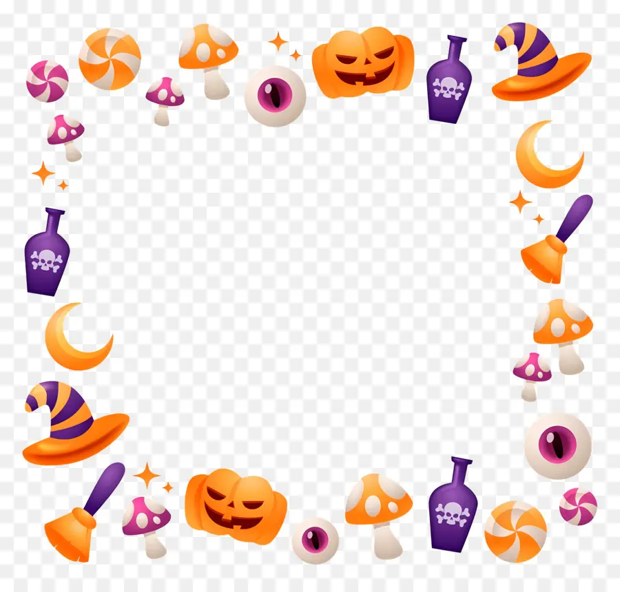 Frontera De Halloween，Decoraciones De Halloween PNG