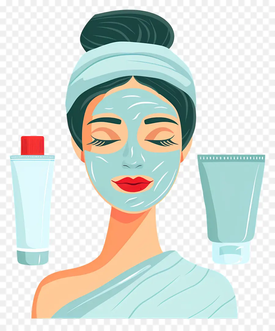 Mascarilla De Spa，Mujer Con Mascarilla Facial PNG