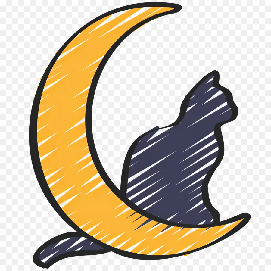 Luna De Halloween，Gato Y Luna PNG