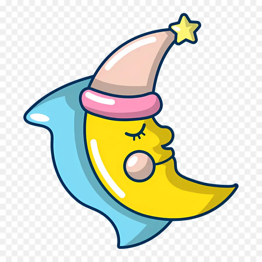 Luna De Dibujos Animados，Luna Dormida PNG