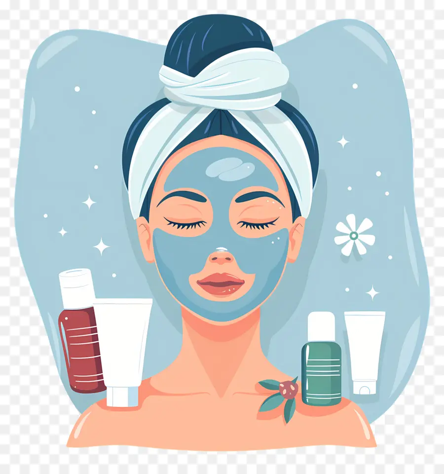 Mascarilla De Spa，Mujer Con Mascarilla Facial PNG