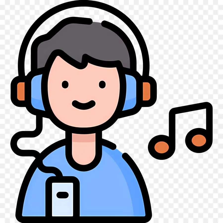 Escuchando Musica，Persona Con Auriculares PNG