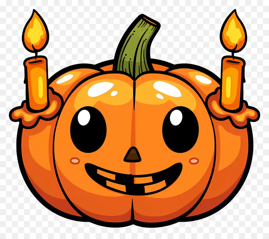 Velas De Halloween，Calabaza PNG