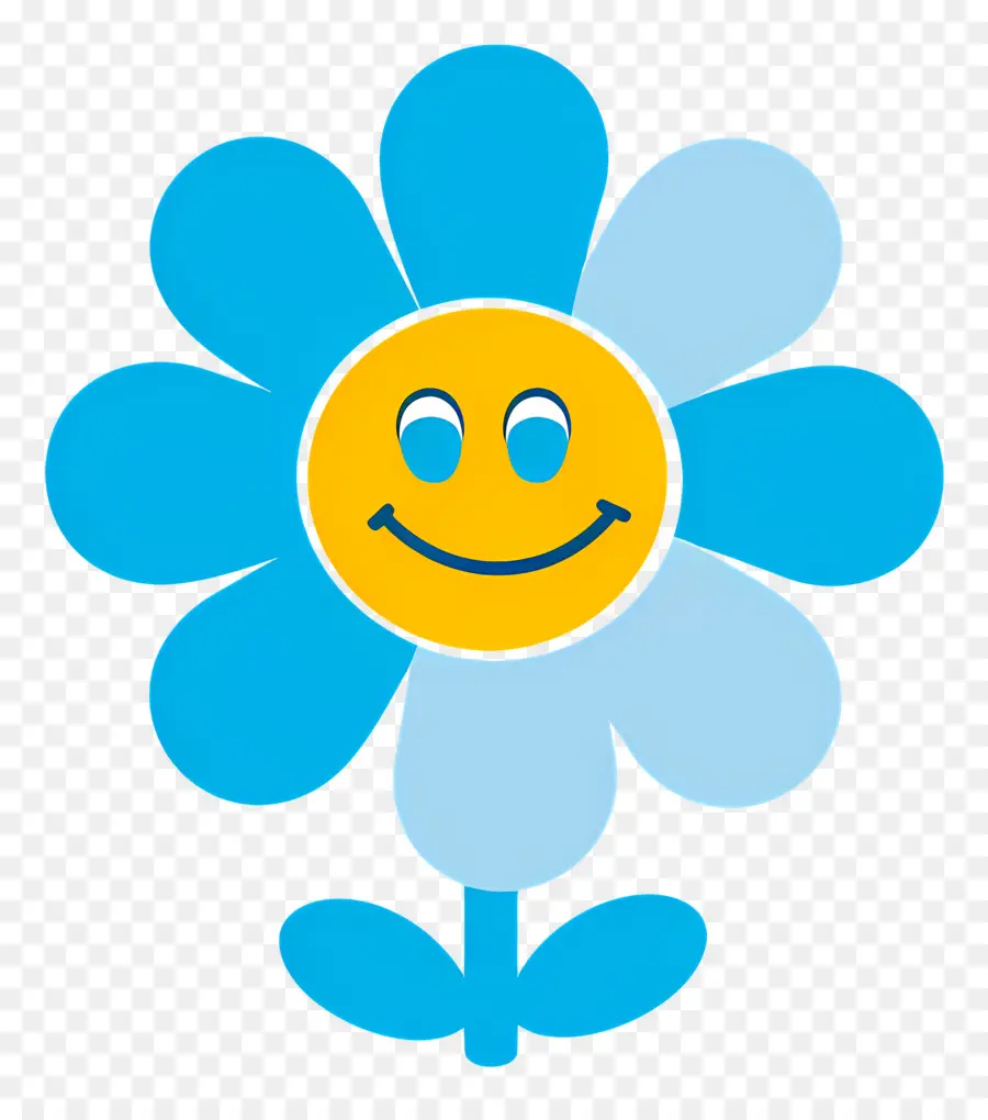 Flor Emoji，Flor Azul PNG