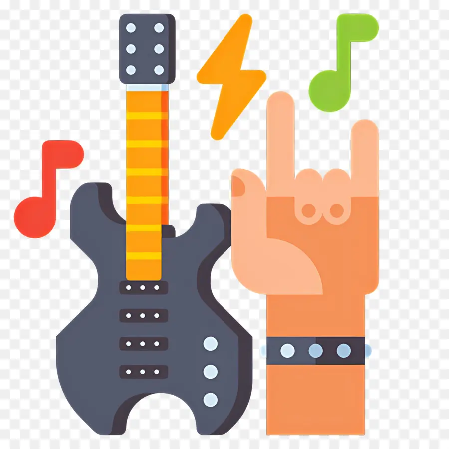 Música Rock，Guitarra Rock Y Mano PNG