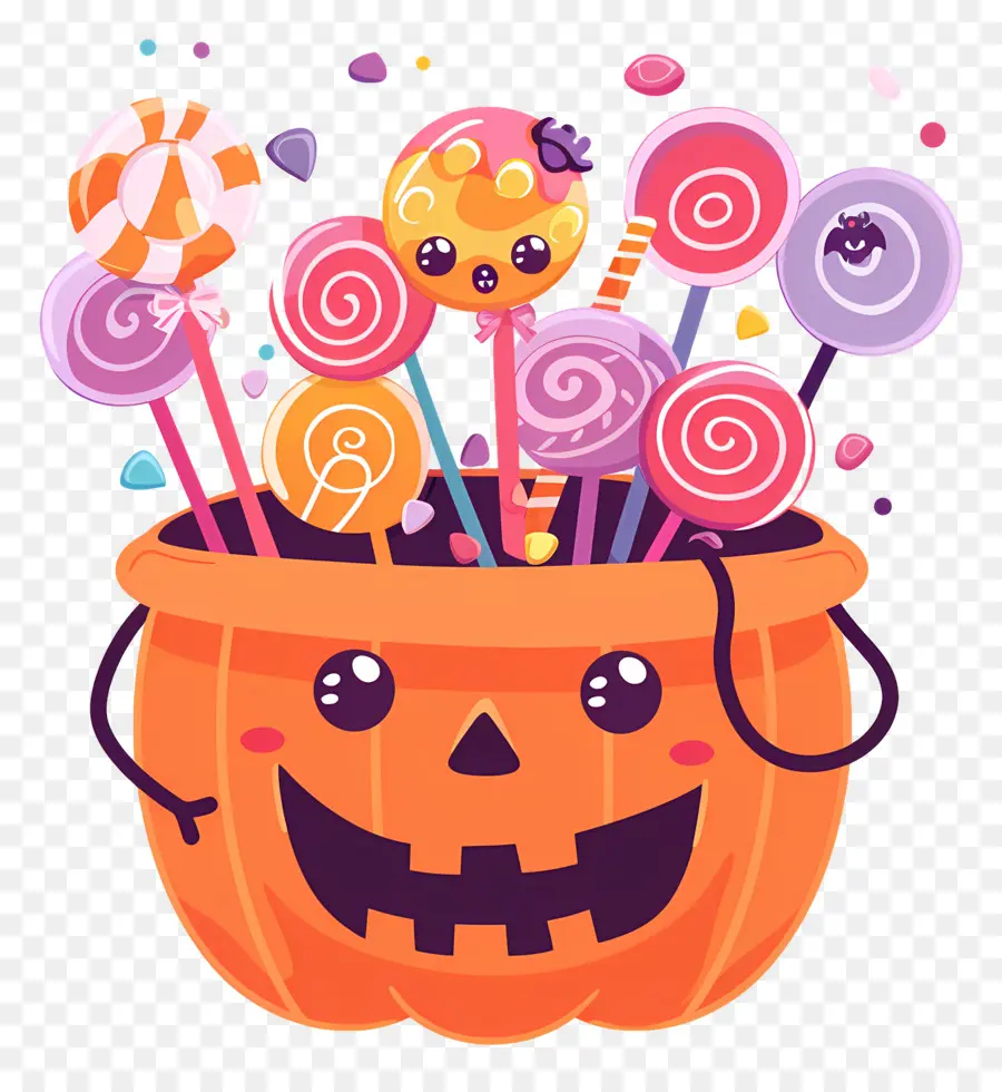 Cubo De Dulces De Halloween，Cubo De Caramelos De Calabaza PNG