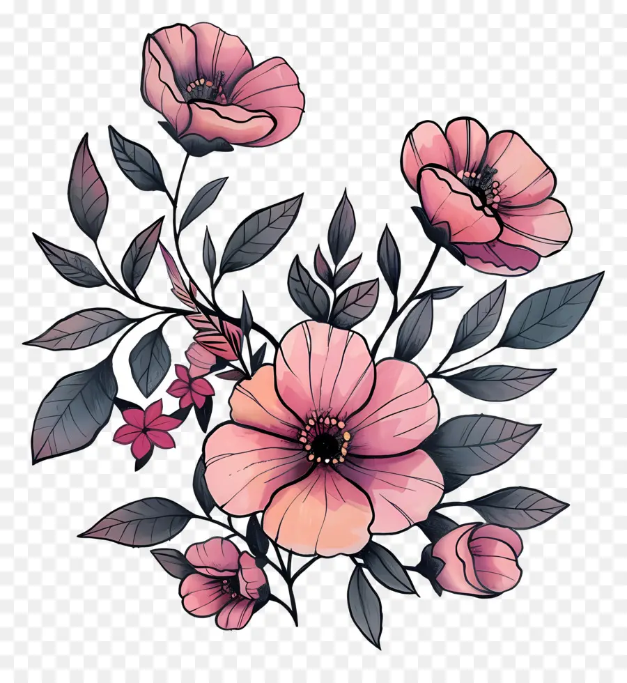 Fondo Rosa，Flores PNG