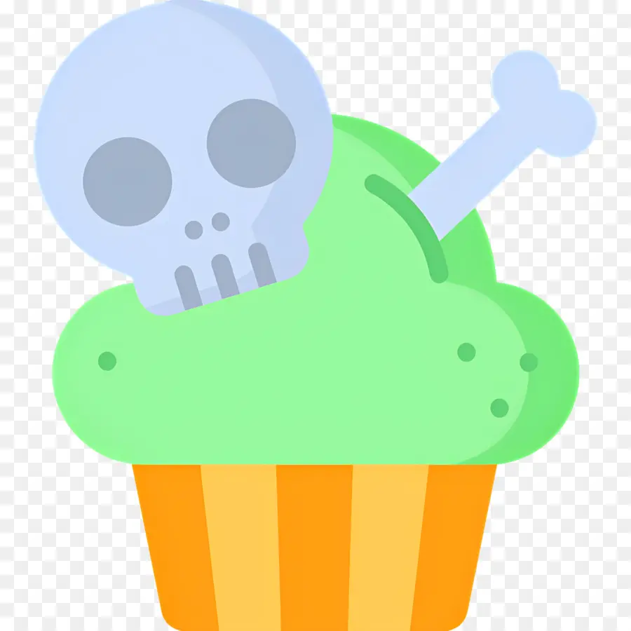 Comida De Halloween，Magdalena Con Calavera PNG