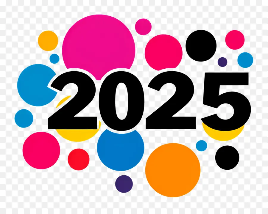 2025 Año，2025 Círculos Coloridos PNG