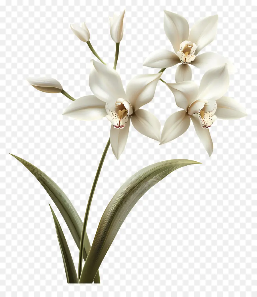 Flores De Orquídeas De Vainilla，Orquídea Blanca PNG