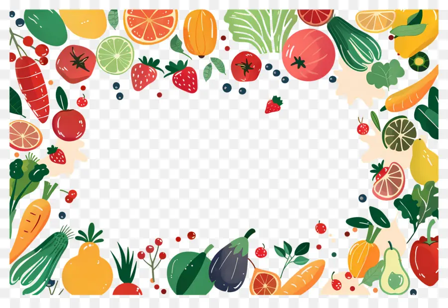 Fondo De Comida，Frutas Y Verduras PNG