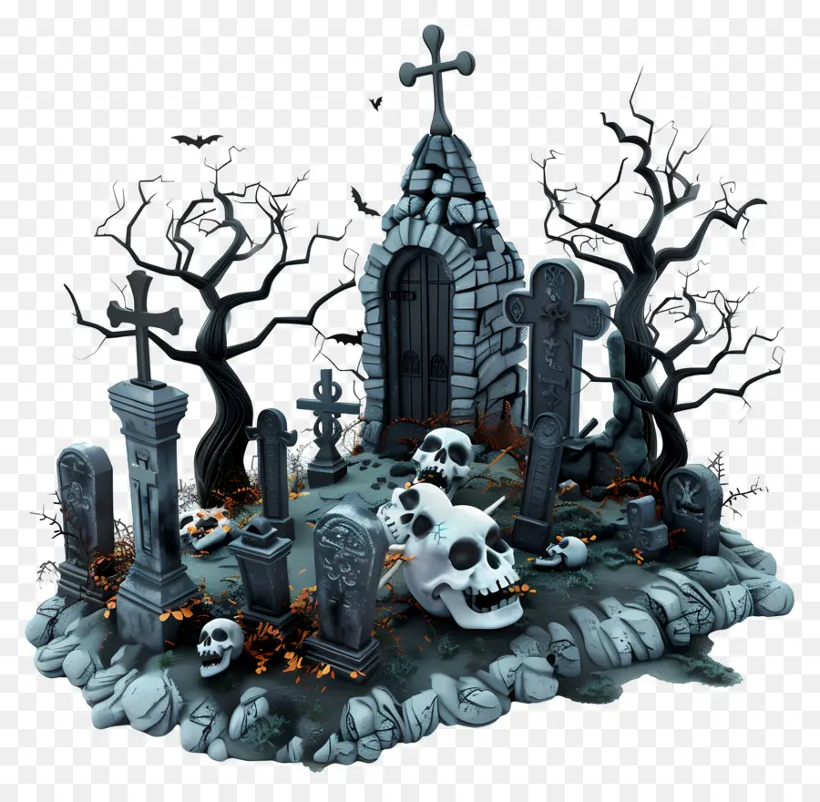 Cementerio De Halloween，Cementerio Espeluznante PNG