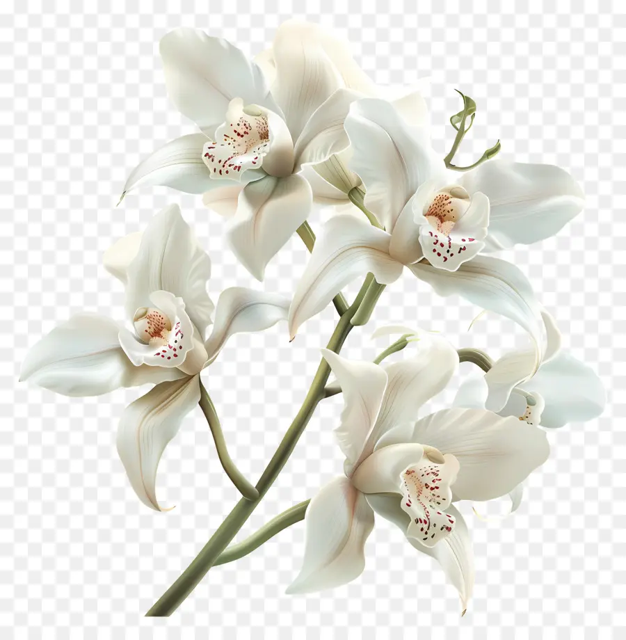 Flores De Orquídeas De Vainilla，Orquídea Blanca PNG