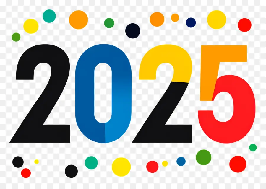 2025 Año，2025 Círculos Coloridos PNG