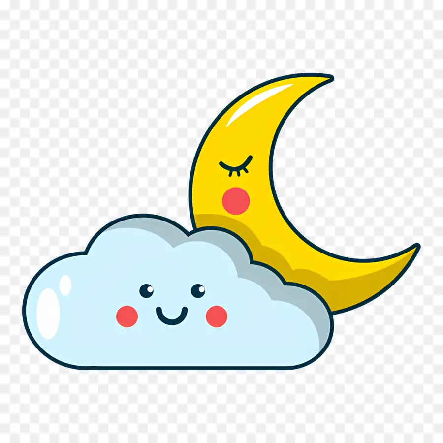 Luna De Dibujos Animados，Luna Y Nube PNG