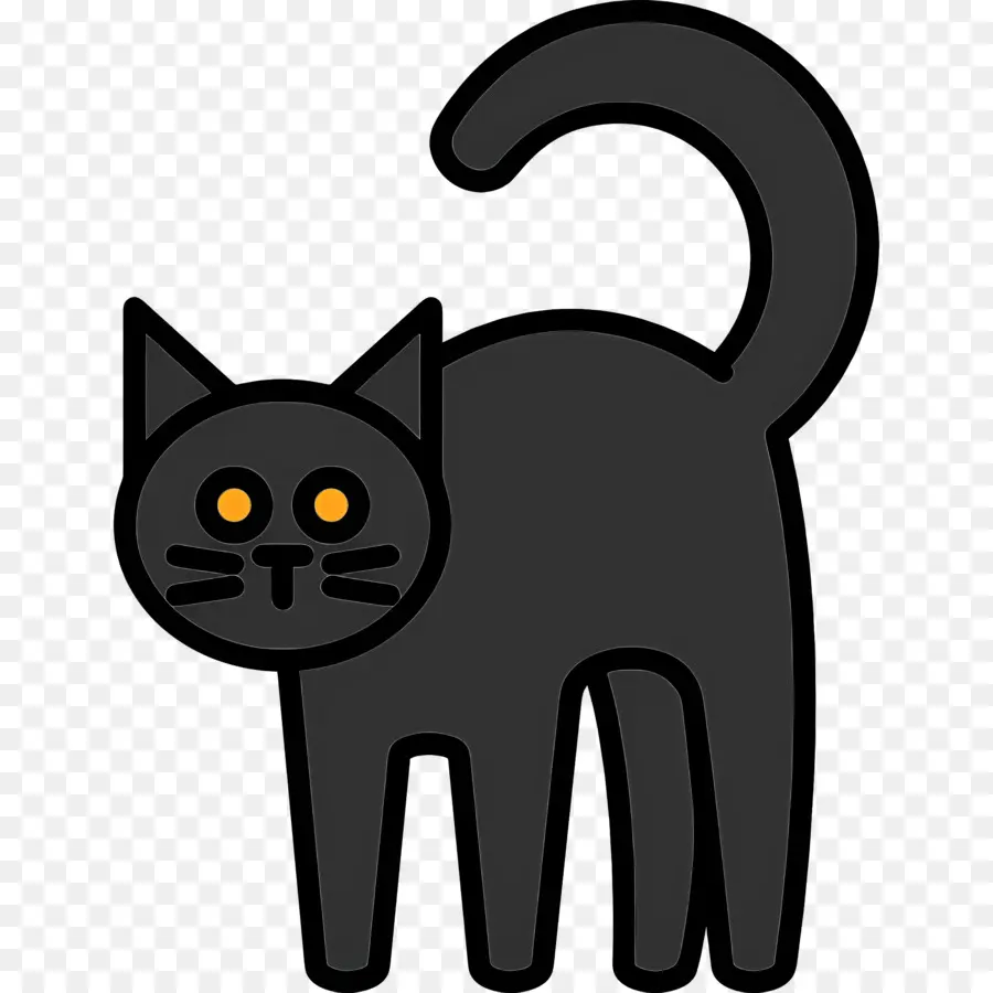 Gato De Halloween，Gato Gris De Dibujos Animados PNG