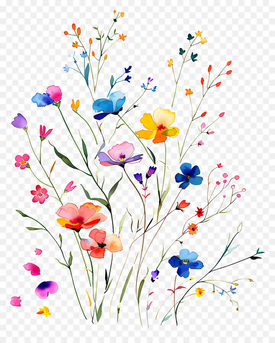 Fondo De Flores，Flores Coloridas PNG