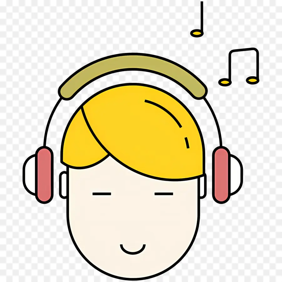 Escuchando Musica，Persona Con Auriculares PNG