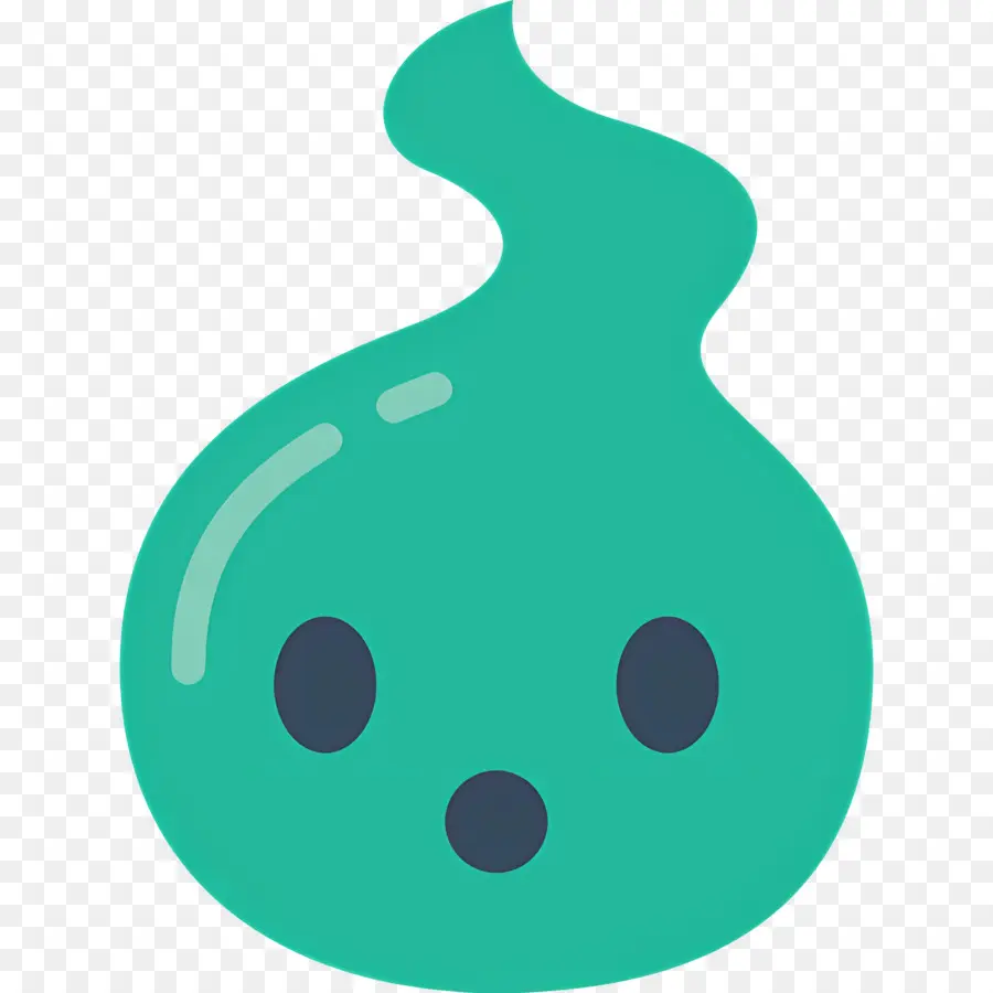 Fantasma De Halloween，Fantasma De Llama Verde PNG