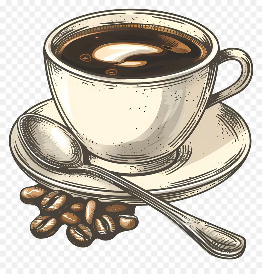 Taza De Café，Cuchara PNG