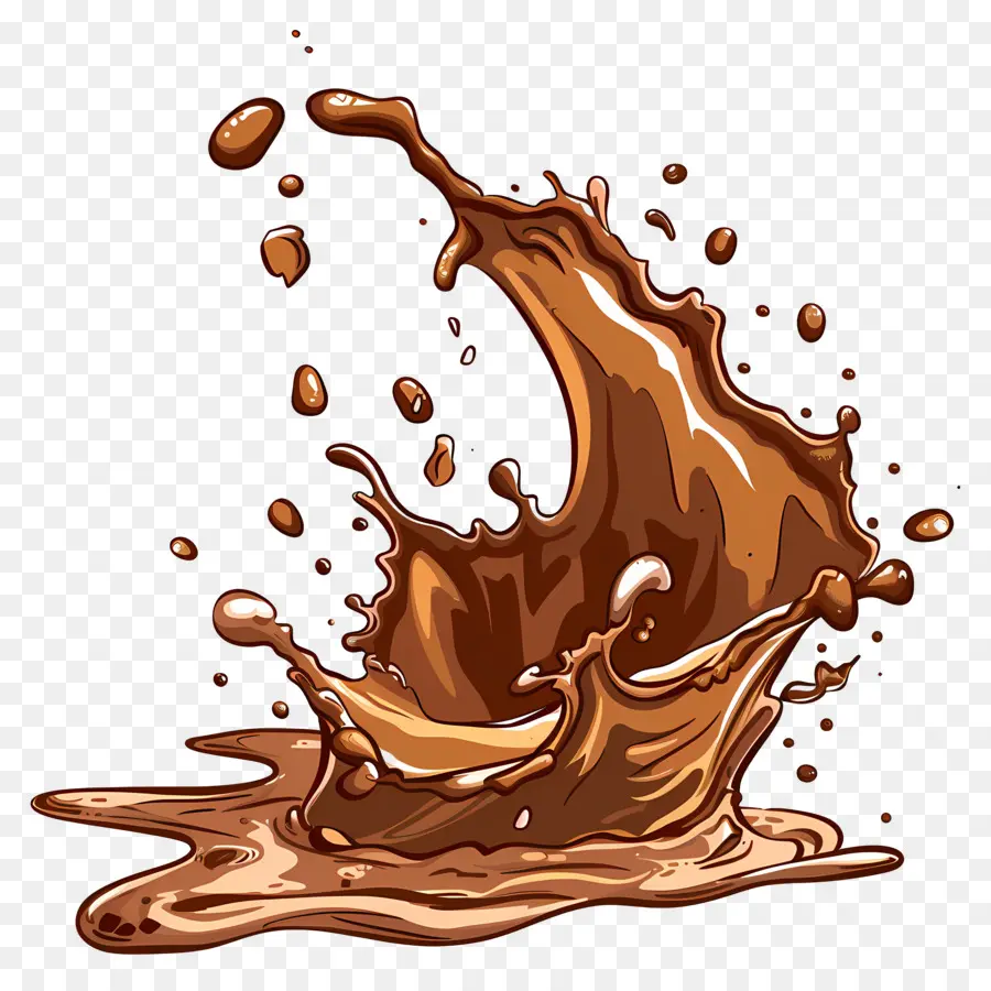 Chocolate Liquido，Salpicaduras De Chocolate PNG