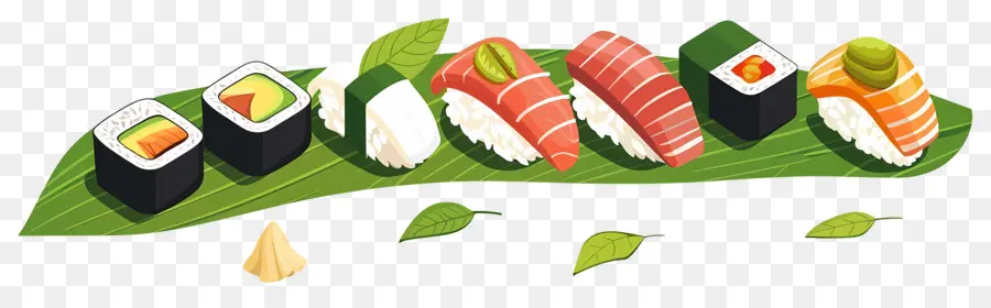 Sushi En Hoja，Sushi PNG