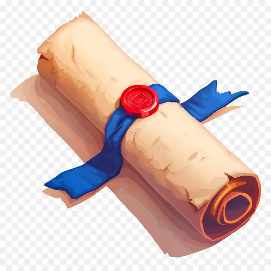 Rollo De Diploma，Pergamino Sellado PNG