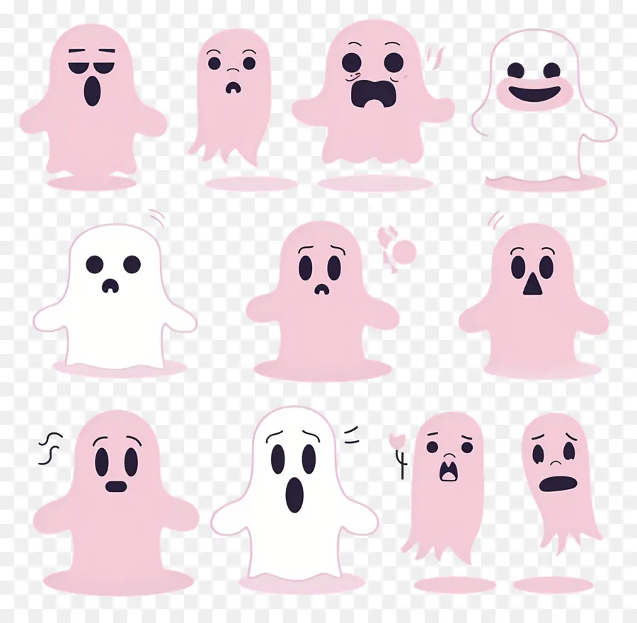 Fantasmas De Halloween，Garabatos De Fantasmas Rosas PNG