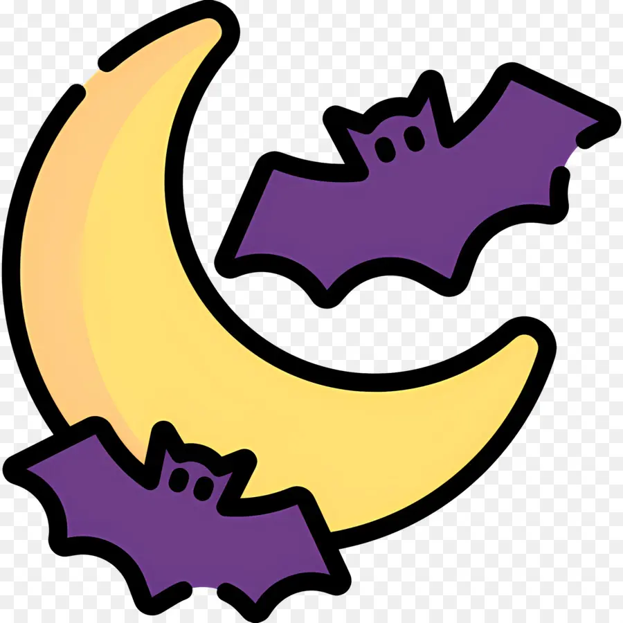 Luna De Halloween，Luna Y Murciélagos PNG