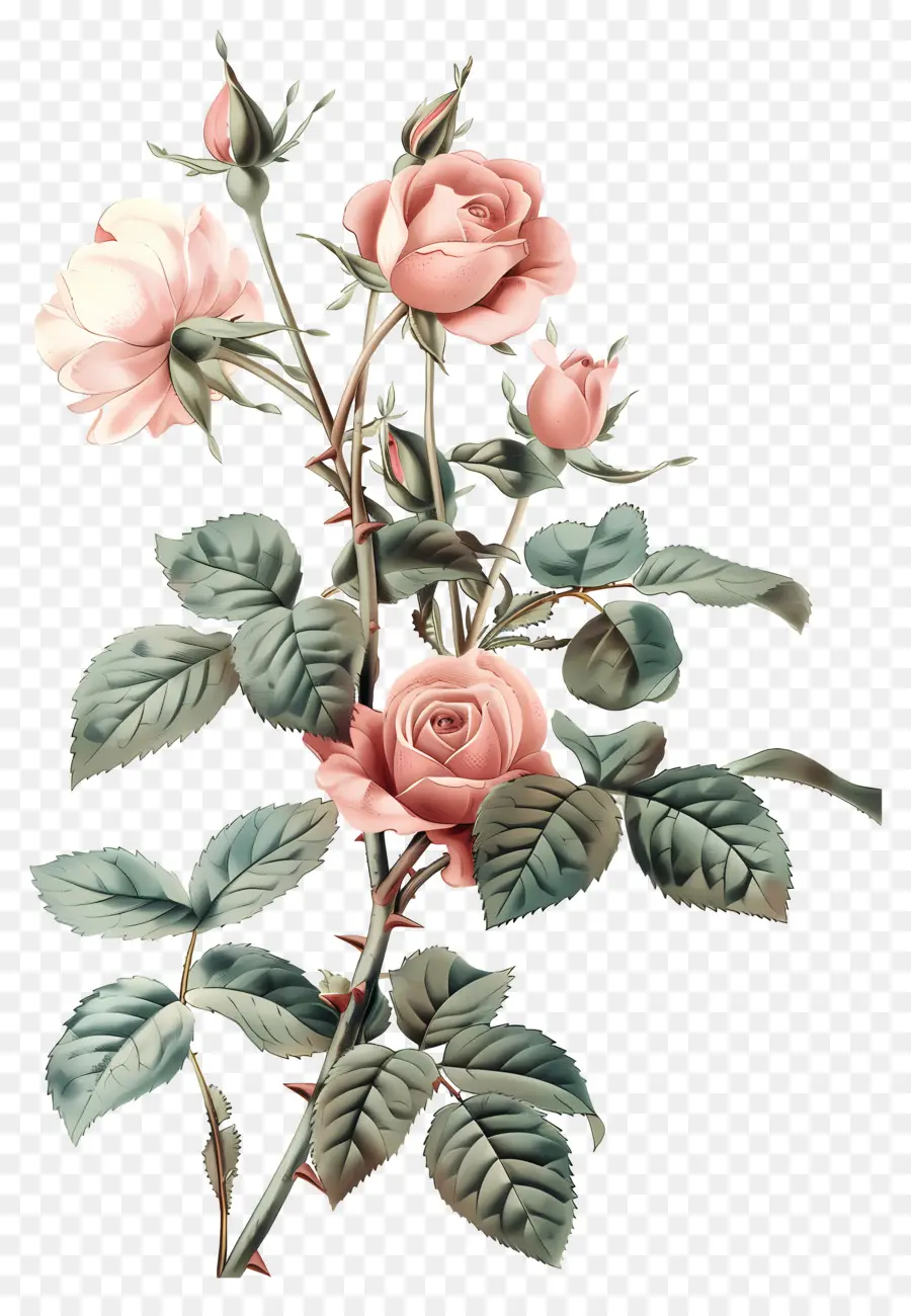 Flores Antiguas，Rosa Blanca PNG