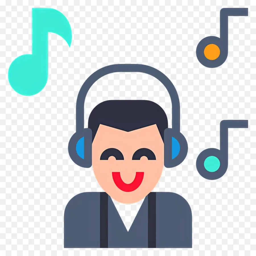 Escuchando Musica，Persona Con Auriculares PNG