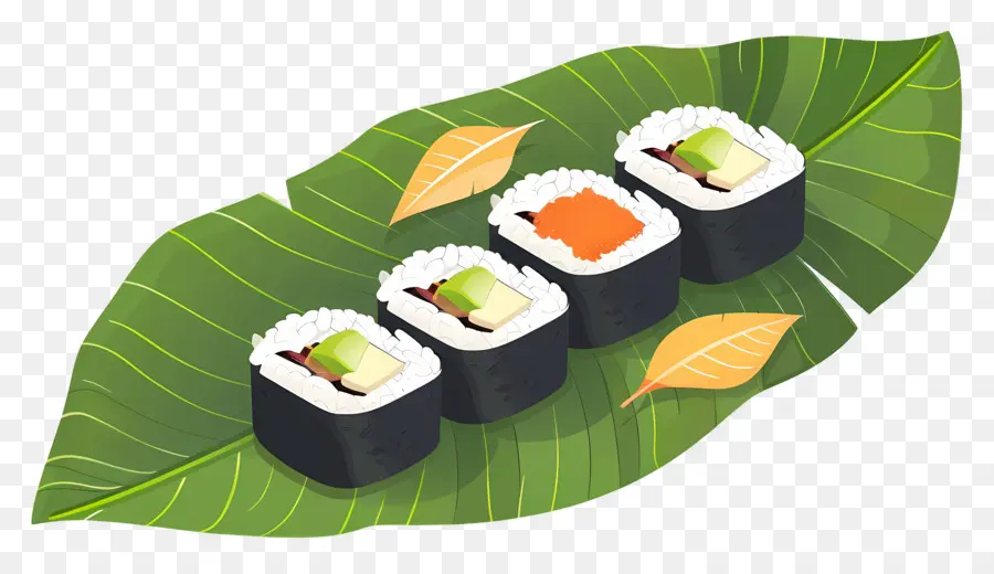 Sushi En Hoja，Japonés PNG