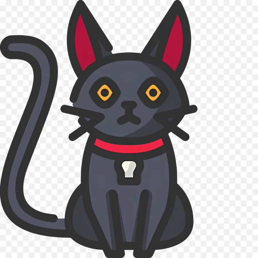 Gato De Halloween，Gato Gris De Dibujos Animados PNG