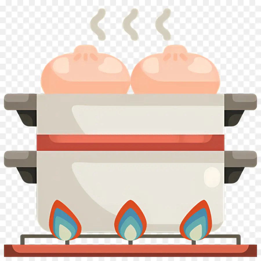 Vapor De Comida，Vaporera Con Bollos PNG