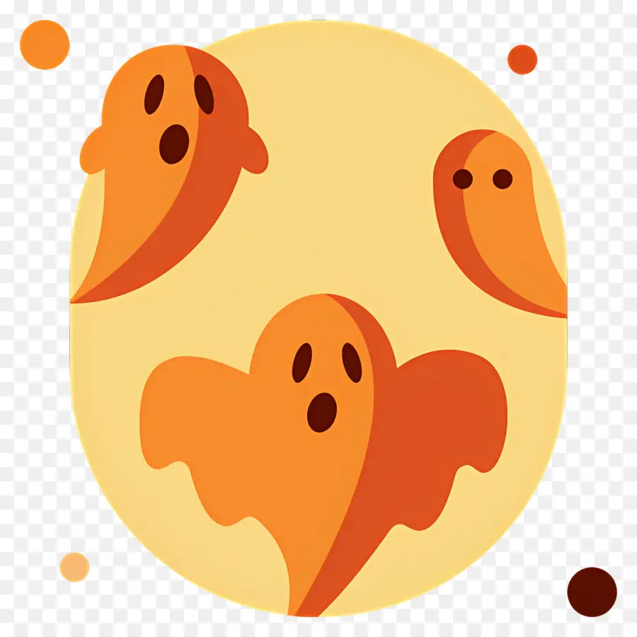 Fantasma De Halloween，Fantasmas Naranjas PNG