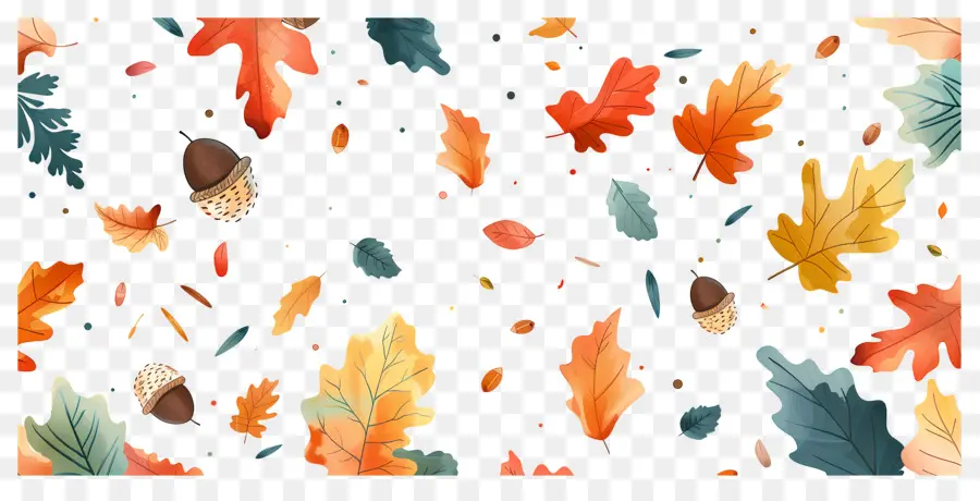 Fondo De Otoño，Hojas Cayendo PNG