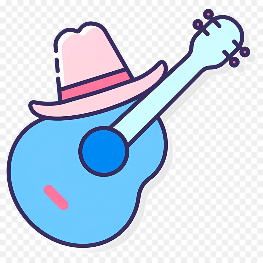 Música Country，Guitarra Con Sombrero PNG