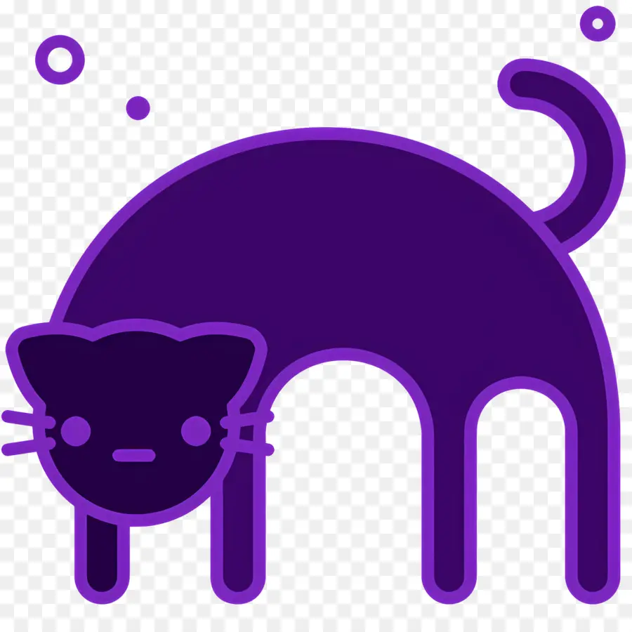 Gato De Halloween，Gato Morado PNG