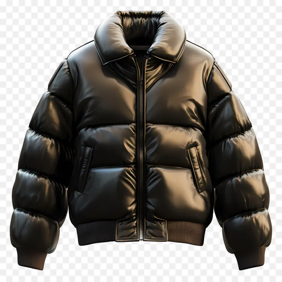 Chaqueta Acolchada，Plumífero Negro PNG