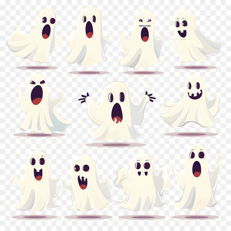 Fantasmas De Halloween，Expresiones Fantasma PNG