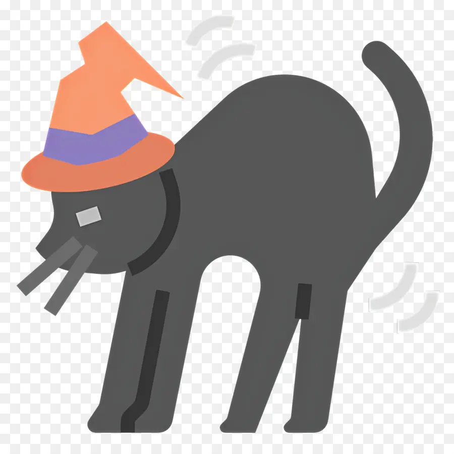 Gato De Halloween，Gato De Halloween Con Sombrero PNG