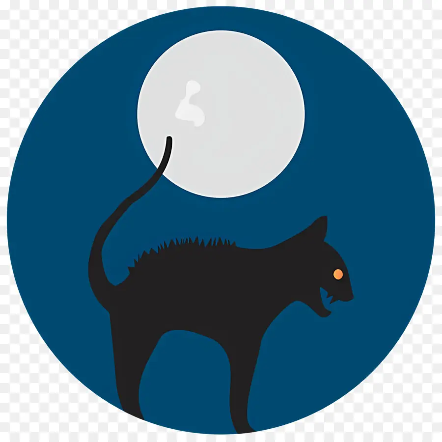 Luna De Halloween，Gato Negro Y Luna Llena PNG