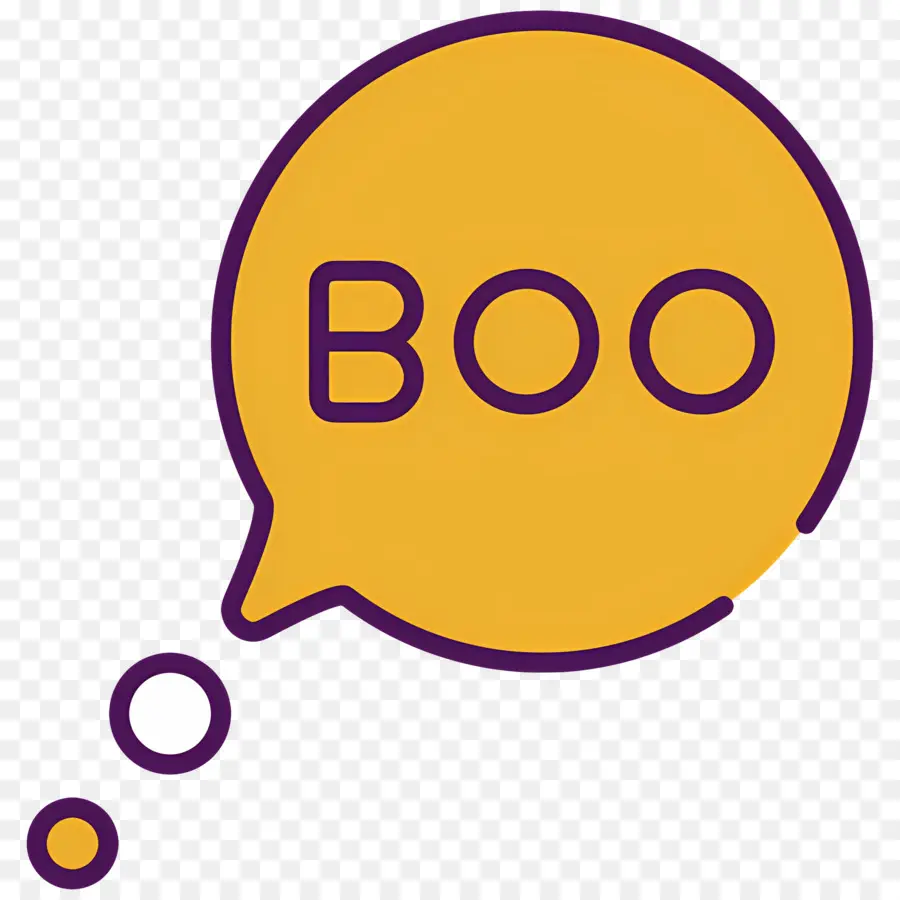 Abucheo De Halloween，Bocadillo De Diálogo Amarillo Boo PNG