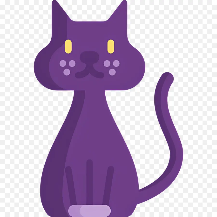 Gato De Halloween，Gato Morado PNG